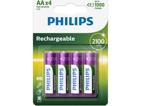 Philips R6B4A210/10 újratölthető AA 2100 mAh 4 elem (belső doboz nélkül)