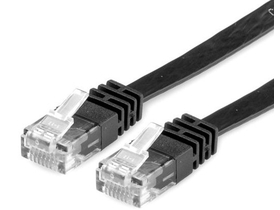 Roline UTP CAT6 patch kabel, črn (2m)