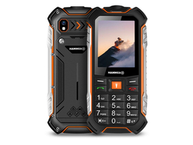 myPhone HAMMER Boost 256MB/64MB LTE 2.4" dual SIM mobilni telefon odporen na padce, prah in udarce, črna/oranžna