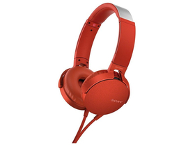 Sony MDRXB550APR vezetékes fejhallgató, piros