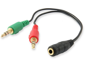 Equip 147942 audio 3,5mm jack rozvodný kabel, černý 13cm