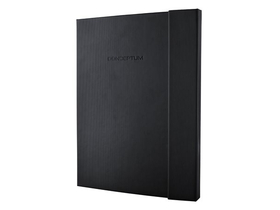 Jegyzetfüzet, exkluzív, A4+, kockás, SIGEL "Conceptum Softwave", fekete