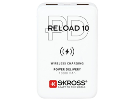Skross Reload 10 QI 10000 mAh punjač za hitne slučajeve, 2xUSB / Type-C, bijeli + kabel