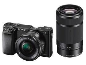 Sony Alpha 6000 Digitalkamera kit (mit 16-50mm + 55-210mm Objektiven), Schwarz