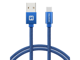 Swissten USB - USB-C kabel, plavi, 2m