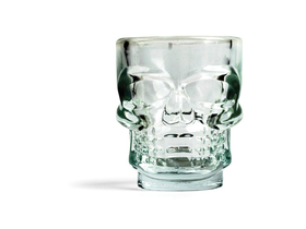 Kikkerland sklenený poldecový pohár, kostra lebky, súprava 4 ks