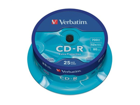 Verbatim CD-R 700 MB, 80Min, 52x, an der Spindel (25 St)
