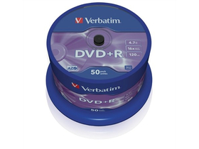 Verbatim DVD+R 4,7 GB, 16x, hengeren (50db)