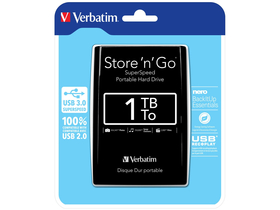 Verbatim Store 'n' go 1TB USB 3.0 äussere Festplatte, Schwarz
