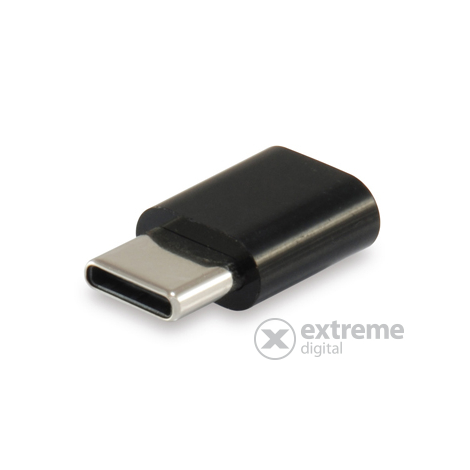 Equip USB-C/MicroUSB apa/anya kábel, fekete (133472)