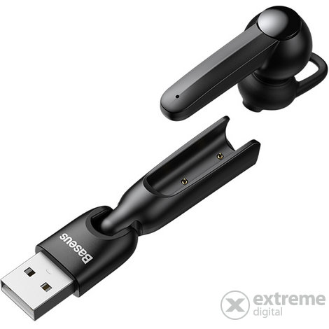 Baseus NGA05-01 Encok Mono Bluetooth slušalke, črna + USB polnilna postaja