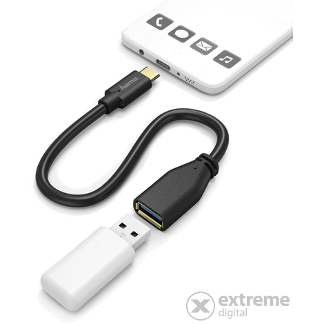 Hama USB Type-C -  OTG adapter, 0,15m, crni