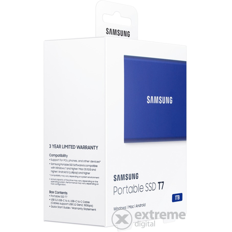 Samsung T7 Touch 1TB externý SSD disk, modrý (MU-PC1T0H/WW)