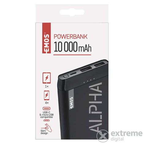Emos Alpha 10S power bank, 10000mAh, crni