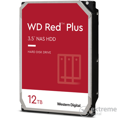 WD 3,5” 12TB SATA3 7200rpm 256MB Red Plus (CMR) HDD belső merevlemez (WD120EFBX) - [bontott]