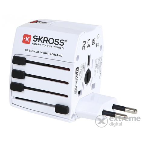 SKROSS MUV USB 2400mA, hálózati csatlakozó átalakító, beépített USB töltő