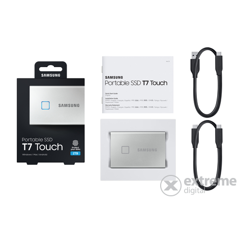Samsung T7 Touch 2TB externý SSD disk, strieborný