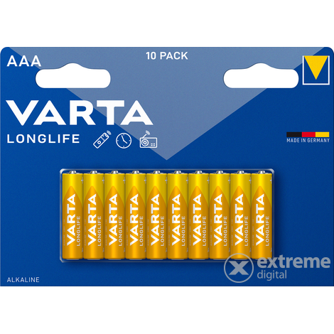 Varta Longlife mikroelem / AAA/ LR03 BL10, 10 db