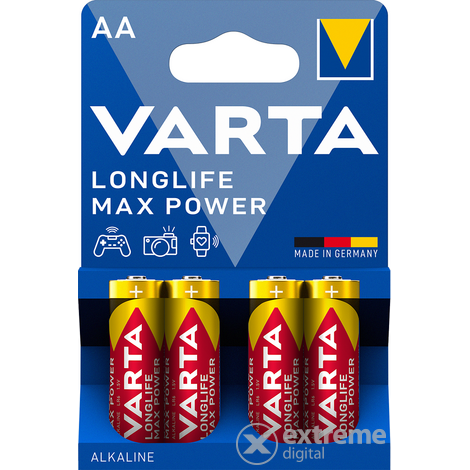 Varta Longlife Max Power LR6 AA ceruza alkáli elem, 4db