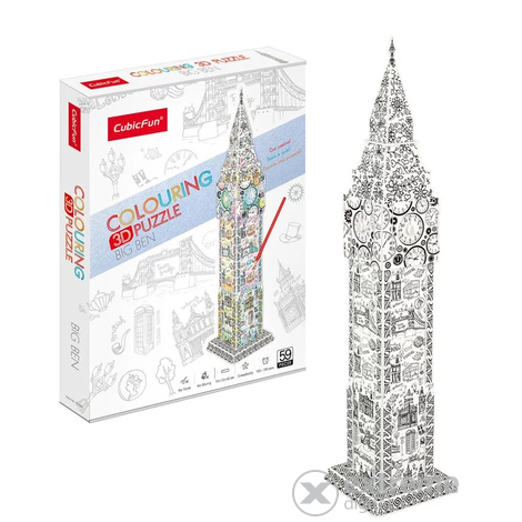 3D puzzle kiszínezhető Big Ben