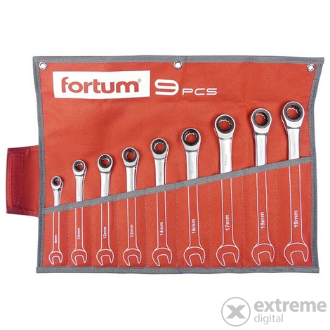 Fortum (4720104) ráčnová sada očko-vidlicových klíčů