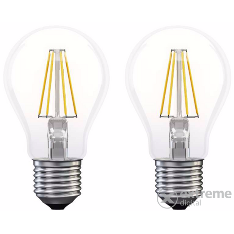 Emos LED izzó filament A60, A++, E27, 6W, 2db (Z74260.2)