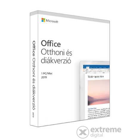 Microsoft Office Otthoni és Diák verzió 2019 Hungarian EuroZone Medialess P6 (79G-05155)