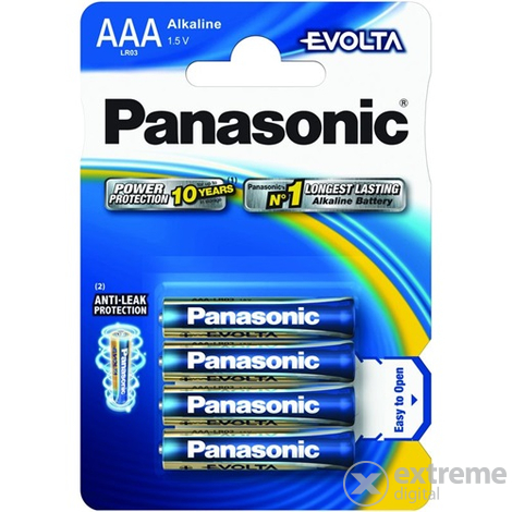 Panasonic Evolta LR03EGE-4BP AAA mikro 1.5V szupertartós alkáli elemcsomag (4db)