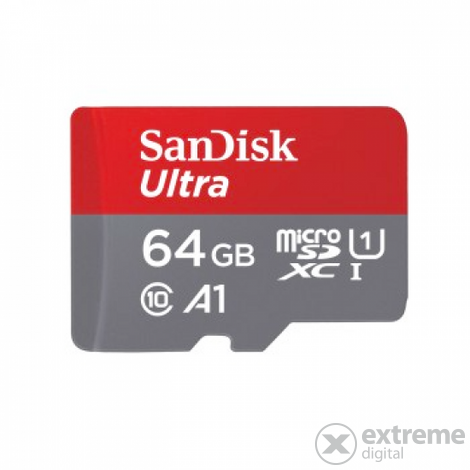 SanDisk 215421 MicroSD Ultra Android memóriakártya, 64GB, 140MB/s, A1, Class 10, UHS-I