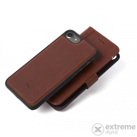 Decoded 2in1 Wallet kožený obal pre iPhone SE/8/7, hnedý