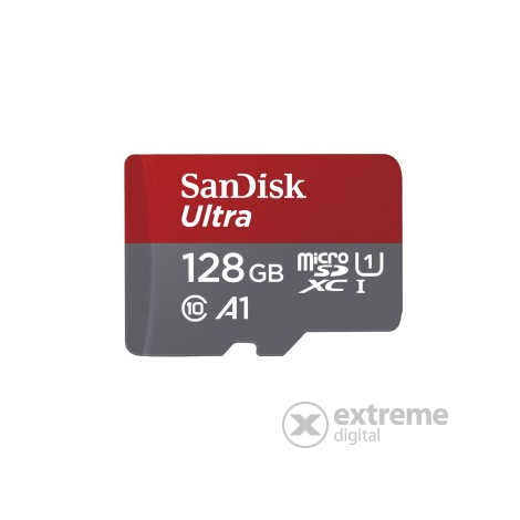 SanDisk 128GB Ultra microSD memória kártya, A1, Class 10, UHS-I (186502)