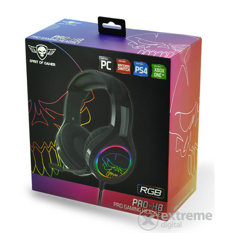 Spirit of Gamer PRO-H8 RGB sluchátka, černé