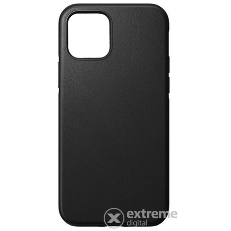 Blaupunkt 4-OK műanyag tok, valódi bőr hátlap Apple iPhone 12 Pro Max készülékhez, fekete