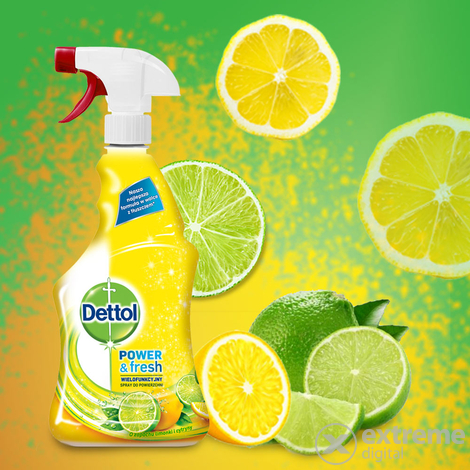 Dettol Power&Fresh Citrom&Lime Univerzális felülettisztító spray, 500 ml 