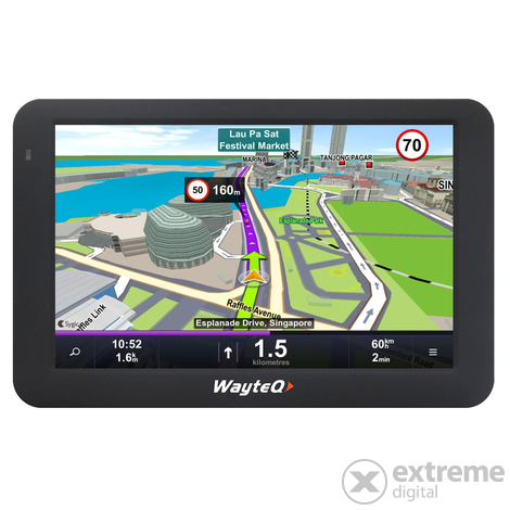 WayteQ X995 Android 5" GPS navigáció készülék Sygic 3D Teljes Európa térképszoftverrel, Élettartam Frissítéssel (X995)
