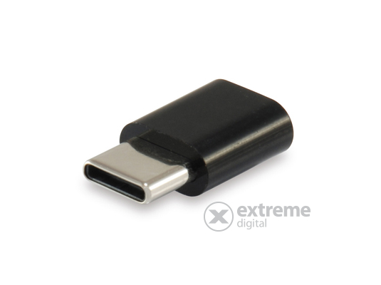 Equip USB-C/MicroUSB apa/anya kábel, fekete (133472)