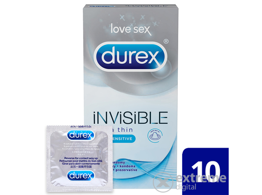 Durex Invisible Extra Érzékeny óvszer, 10 db