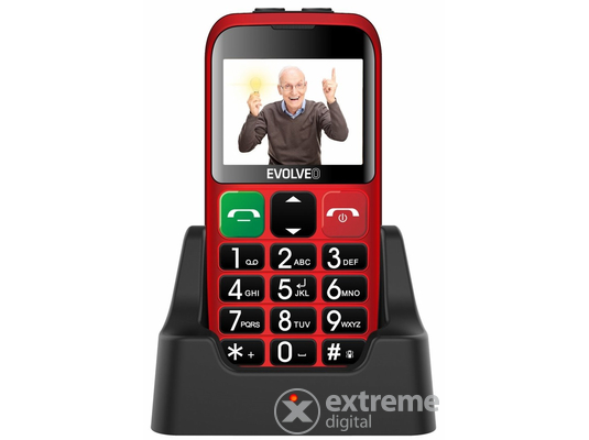 Evolveo EasyPhone EP850 Dual SIM kártyafüggetlen okostelefon idősek számára, Red