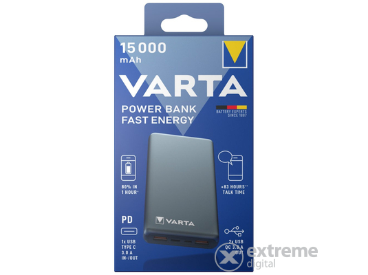 VARTA Portable Power Bank Fast Energy 15000MAH töltő – 57982