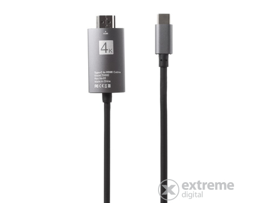 Gigapack USB Type-C/HDMI adatkábel, 200cm, fekete