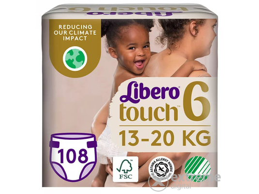 Libero Touch nadrágpelenka, méret: 6, 13-20 kg, 108db