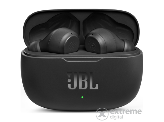 JBL Wave 200TWS fülhallgató, In-ear, True Wireless, Bluetooth, mély basszus, IPX2, érintésvezérlés, Fekete