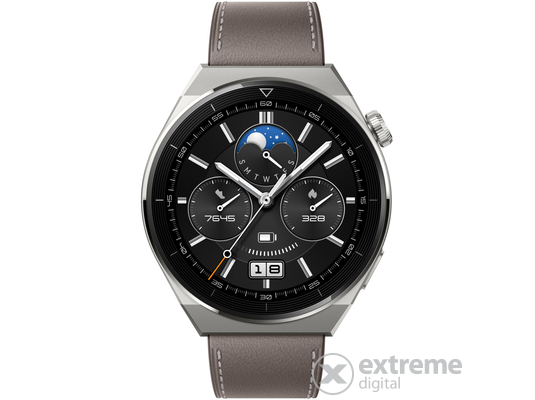 Huawei Watch GT 3 Pro okosóra, Szürke bőrszíj 46mm
